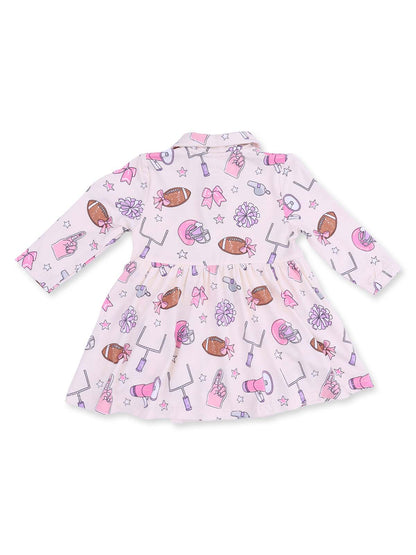 Long Sleeve Tennis Bodysuit Dress, Football Cheer