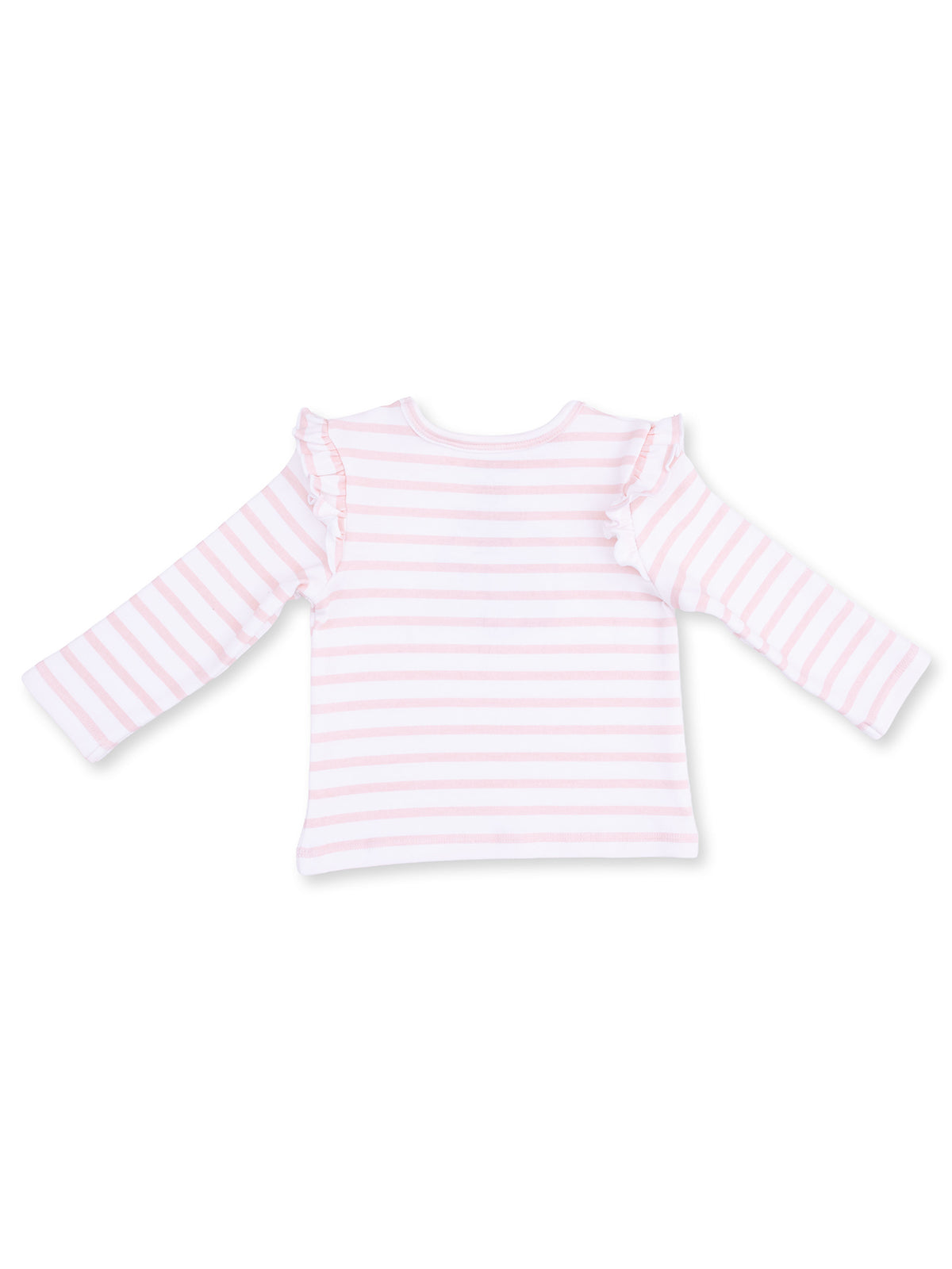 Long Sleeve Ruffle Tee, Football Helmets Pink