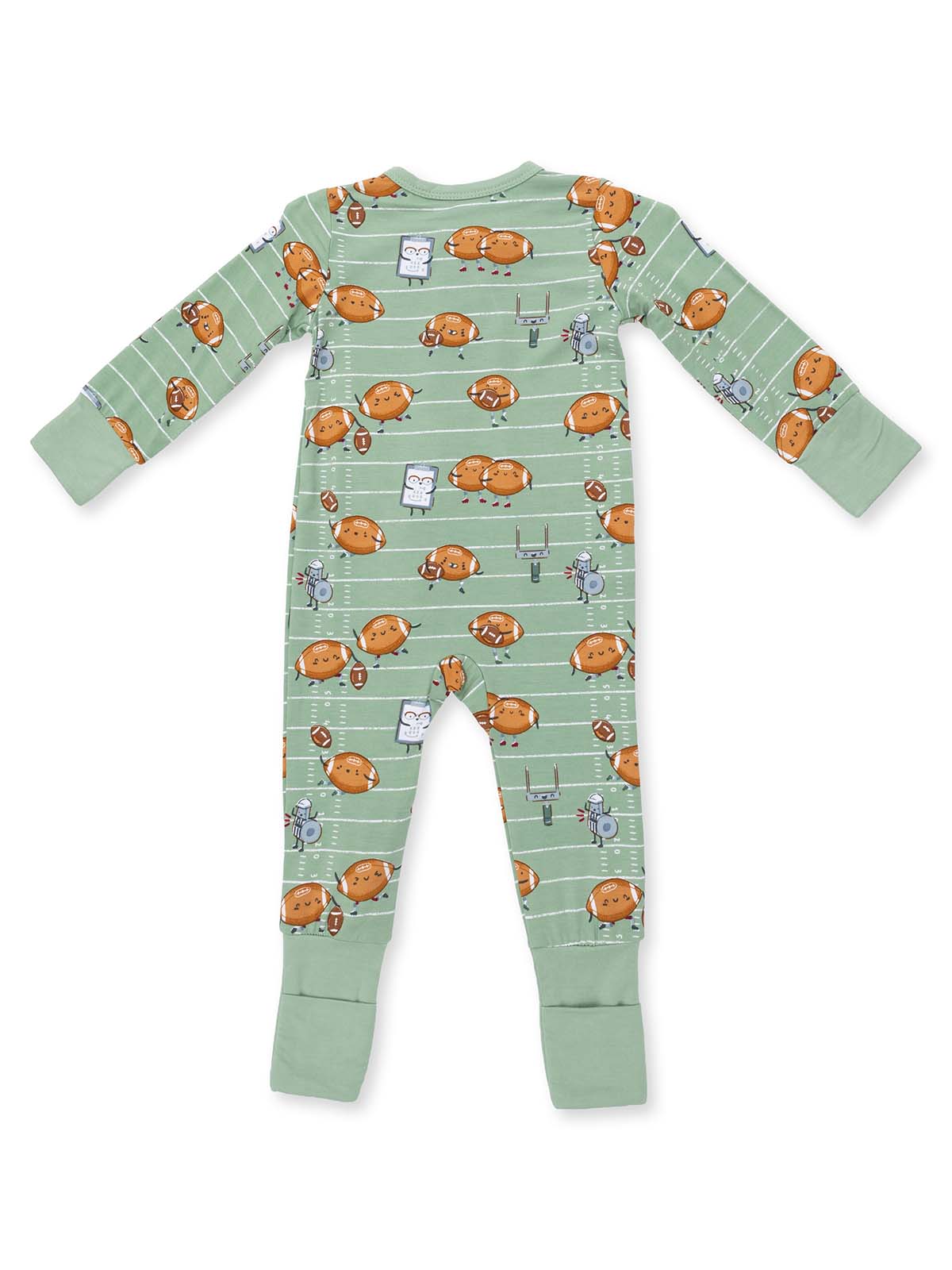 2-Way Zip Romper, Footballs Playing Football