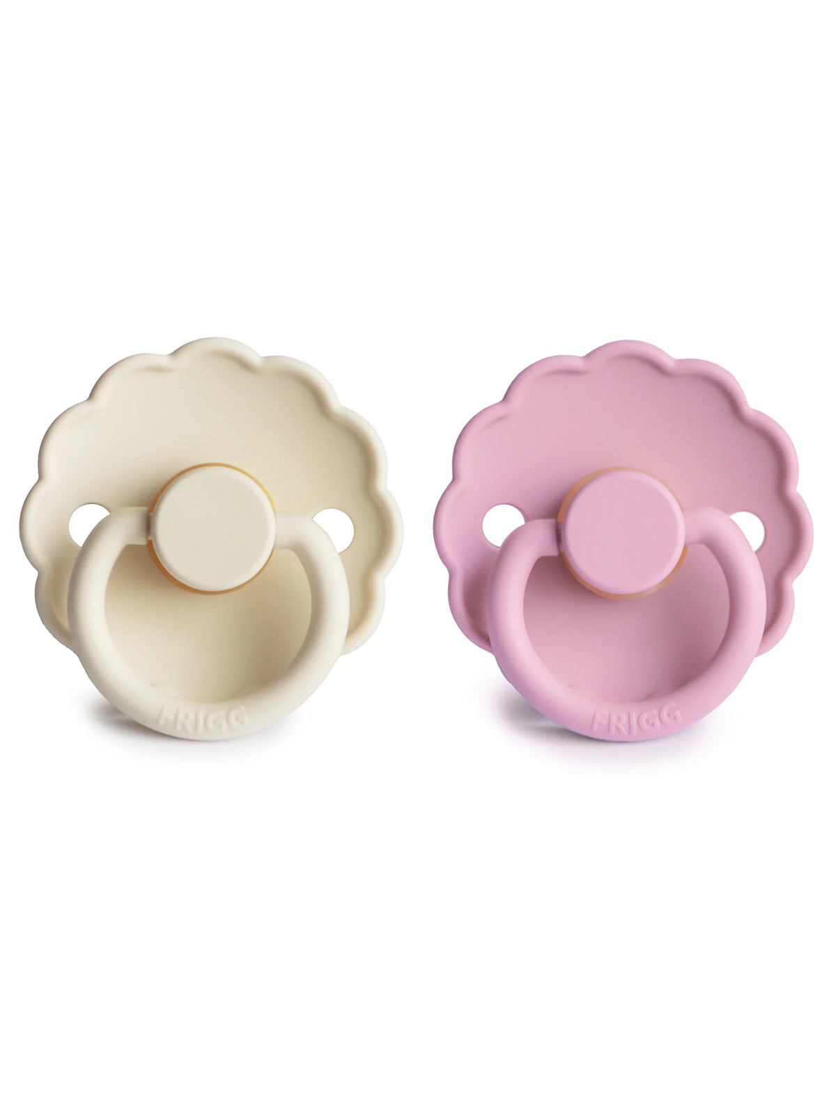 Daisy Natural Rubber Pacifier 2-Pack, Cream/Lupine