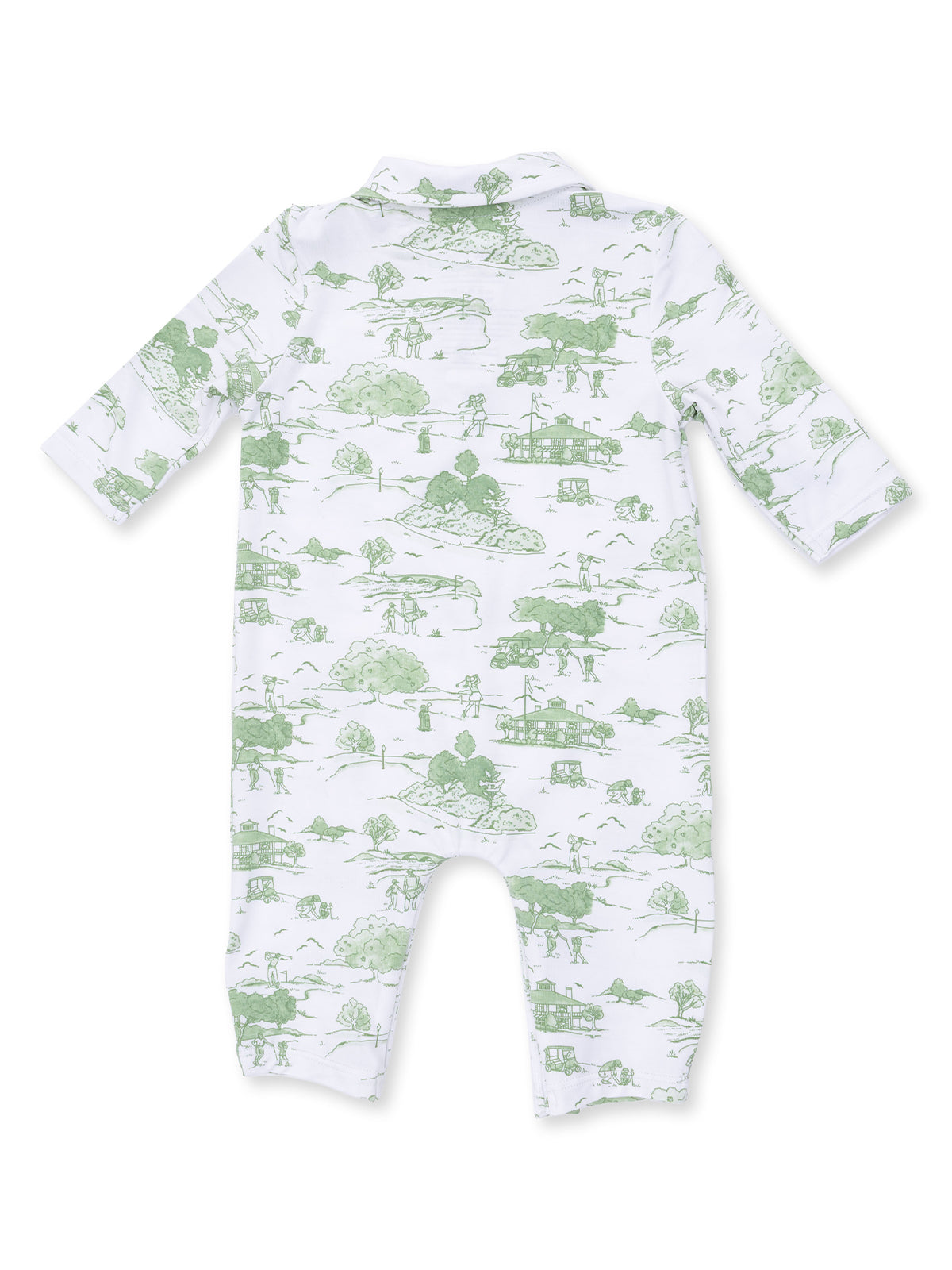 Polo Romper, Golf Toile Green