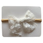 Lace Bow Headband, White