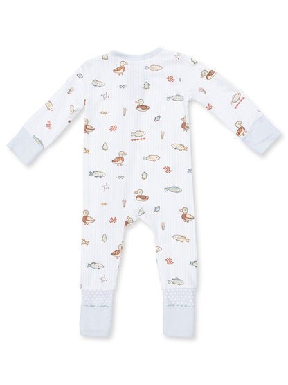 2-Way Zip Romper, Lake Cuties