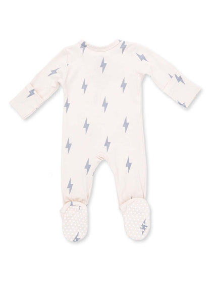 2-Way Zip Footie, Lightning Bolts
