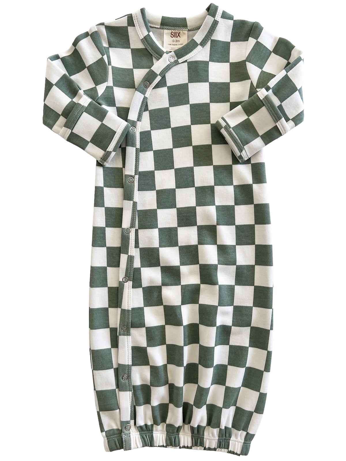 Matcha Milkshake Checkerboard / Organic Gown