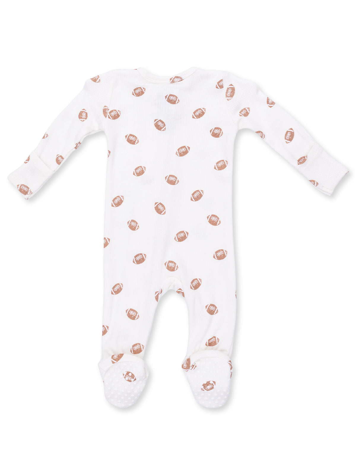 Ribbed 2-Way Zip Footie, Mini Footballs