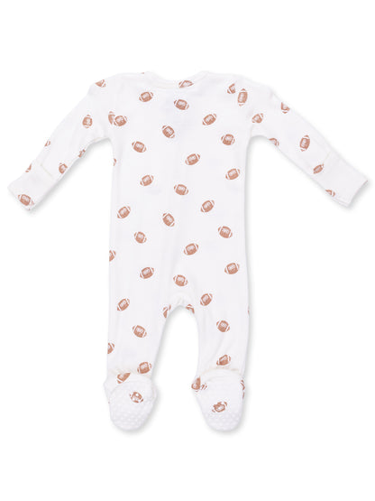 Ribbed 2-Way Zip Footie, Mini Footballs