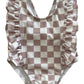 Tiramisu Checkerboard / Monaco Swimsuit / UPF 50+