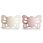 2-Pack Butterfly Anatomical Silicone Pacifiers, Cream/Blush (0-6 months)