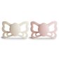 2-Pack Butterfly Anatomical Silicone Pacifiers, Cream/Blush (6-18 months)