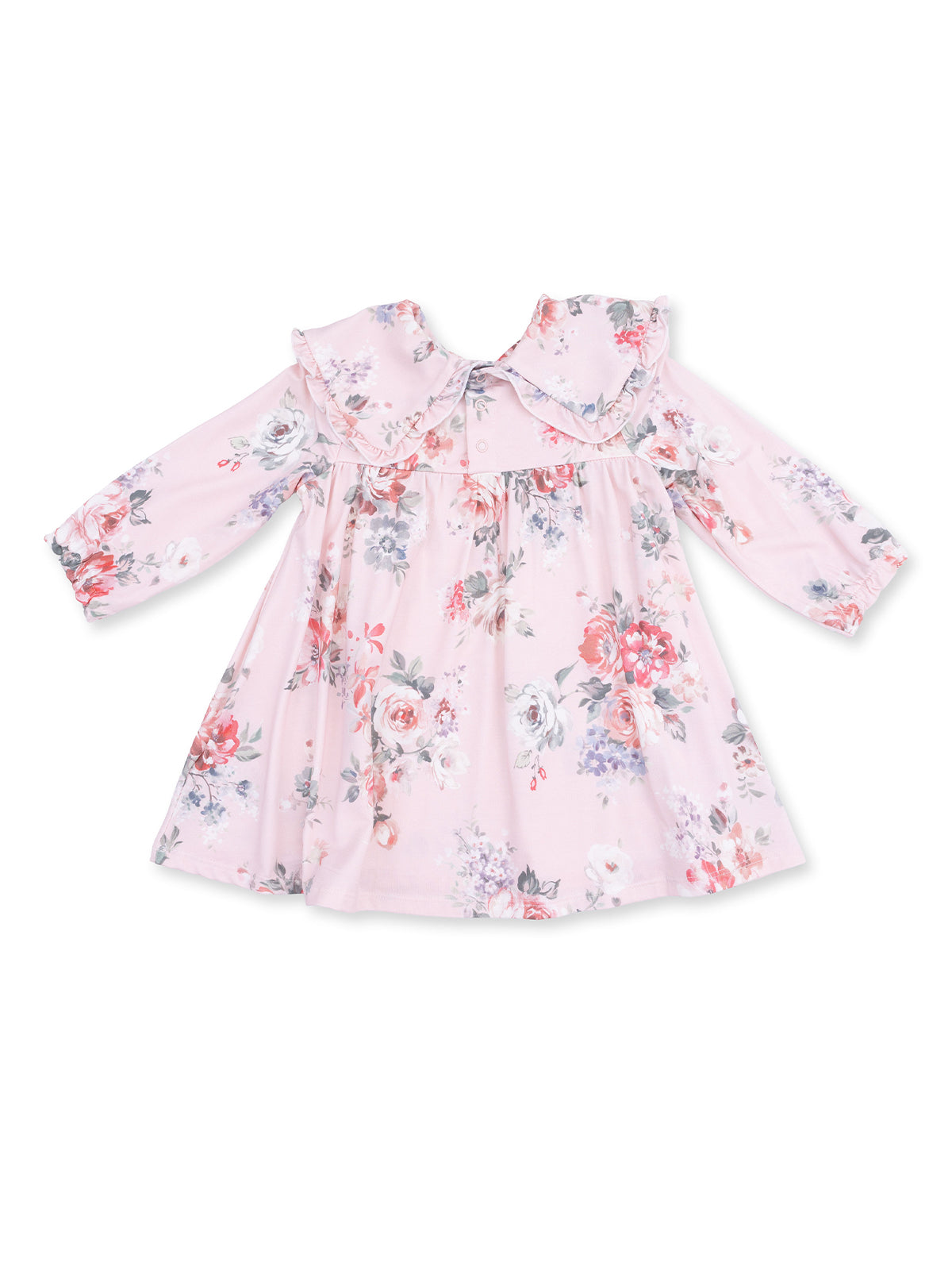 Sofia Dress with Oversize Collar & Bloomer, Painterly Rose Bouquets