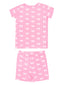 2-Piece Short Loungewear Set, Pink Bows