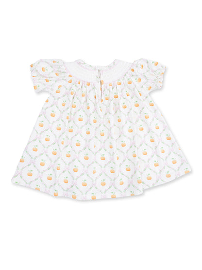 Jane Puff Sleeve Bishop Dress and Bloomer, Pretty Pumpkin Trellis