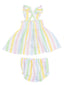 Ruffle Strap Smocked Top & Bloomer, Ric Rac Stripe