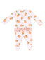 2-Way Zip Ruffle Back Footie, Watercolor Peaches