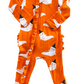2-Way Ruffle Zip Footie, Orange Ghost
