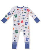 Children's pajamas featuring playful sports-themed graphics and a cozy, colorful design.