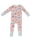 2-Way Zip Romper, National Park Patches Pink