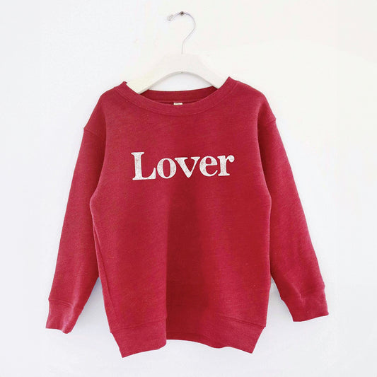 Lover Typewriter Toddler Graphic Sweatshirt, Cranberry Heather
