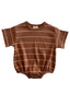 Saddle Stripe / Organic Ribbed T-Shirt Bubble