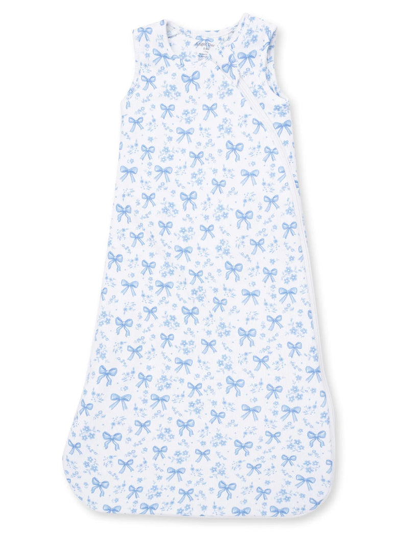 Ribbed Sleep Bag, Blue Bows and Flowers