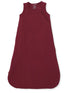 Burgundy sleeveless baby sleeping sack with a side zip closure for easy dressing.