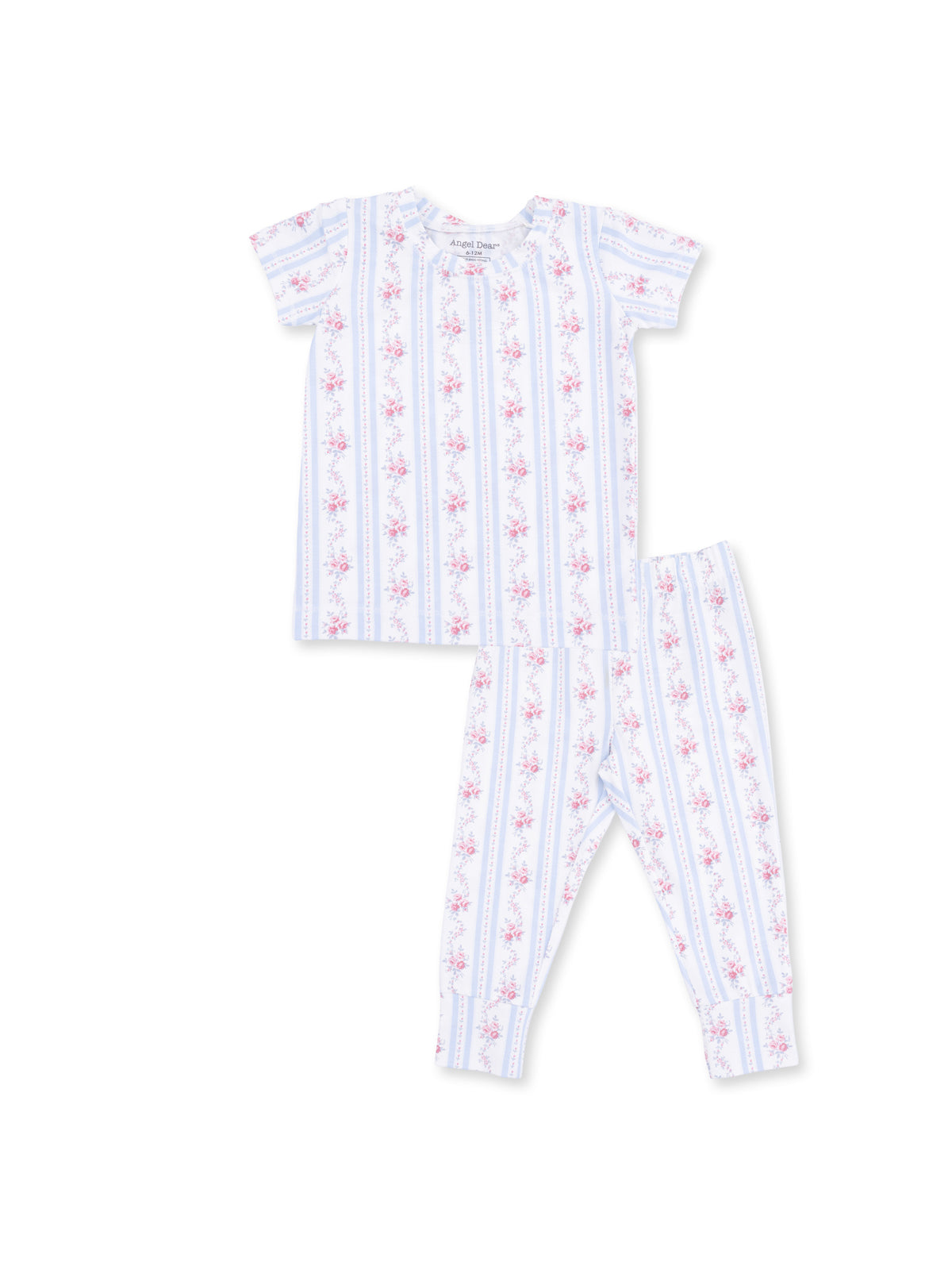 Short Sleeve Loungewear Set, Anna Floral Stripe