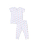Short Sleeve Loungewear Set, Anna Floral Stripe