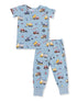 Short Sleeve Loungewear Set, Crayon Construction