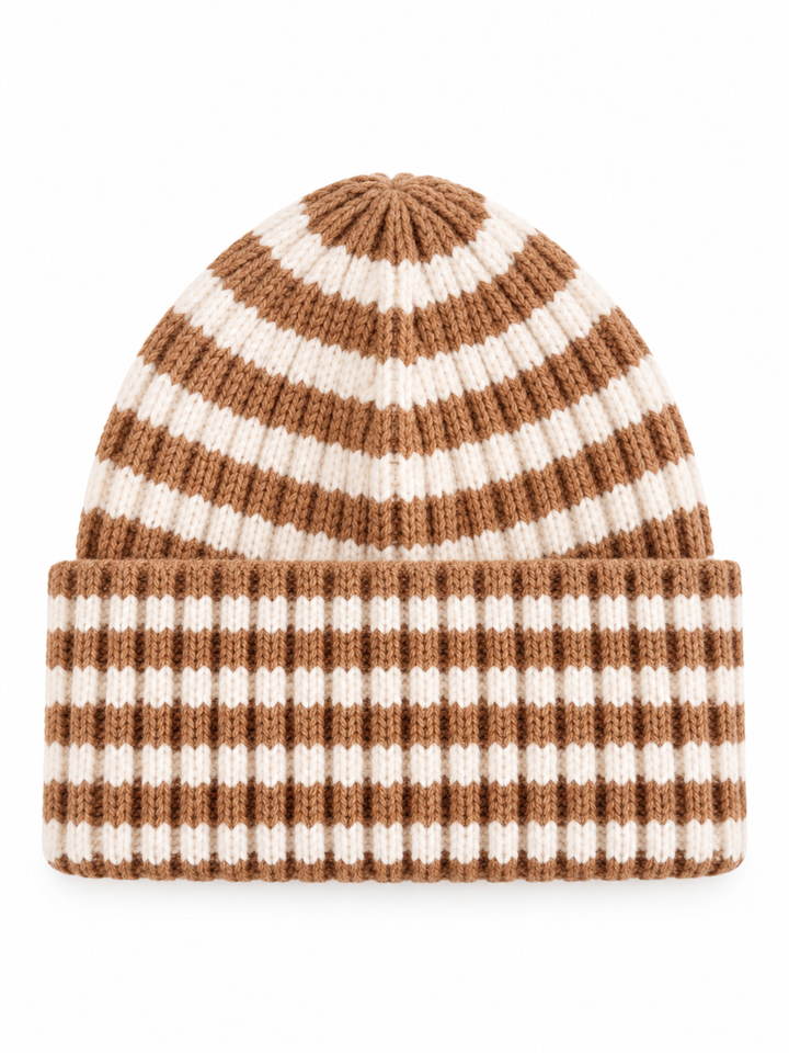 Rib Knit Hat, Rustic Stripe