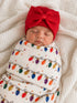 Organic Cotton Waffle Swaddle, Christmas Lights