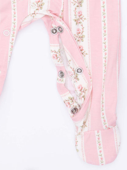 Smocked Peter Pan Snap Footie, Antoinette Stripe