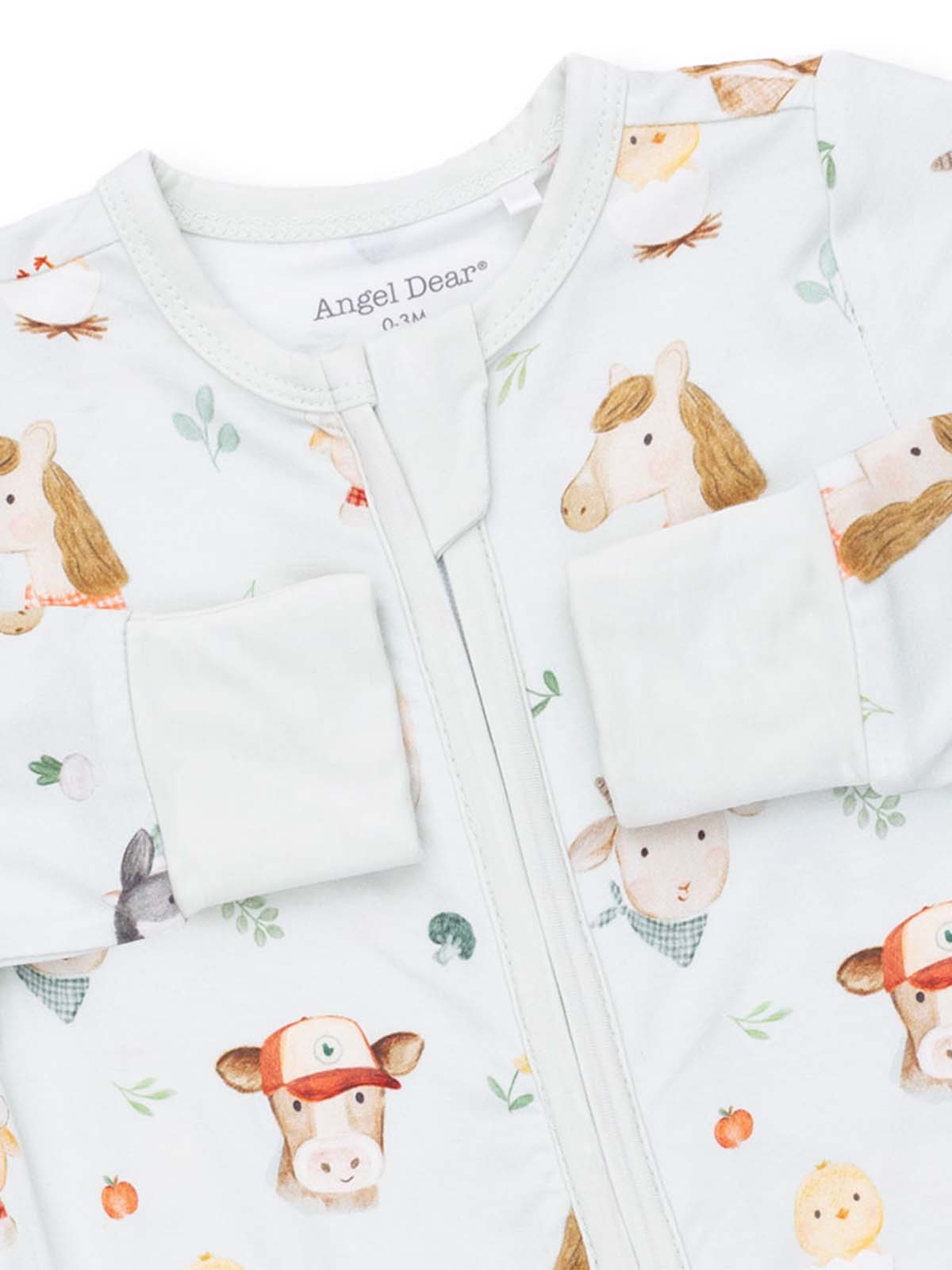 2-Way Zip Romper, Baby Farm Faces