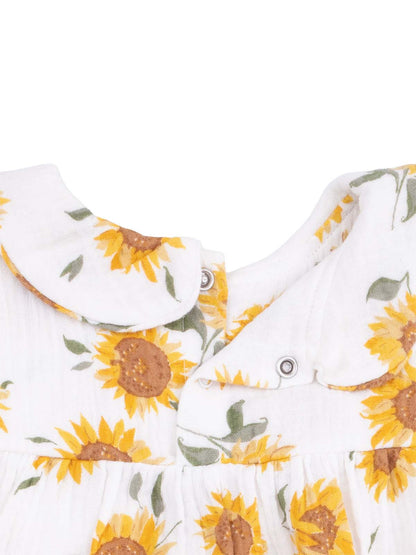 Peter Pan Collar Bubble, Baby Sunflower