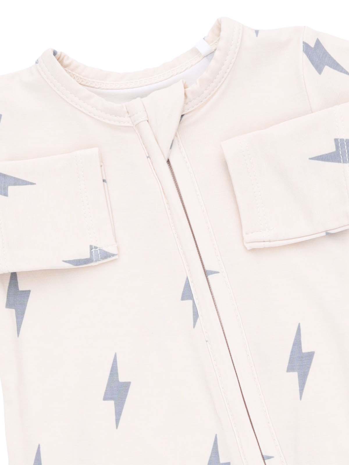 2-Way Zip Footie, Lightning Bolts