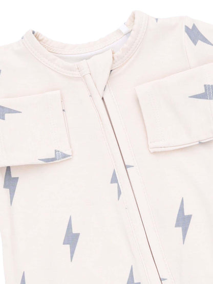 2-Way Zip Footie, Lightning Bolts