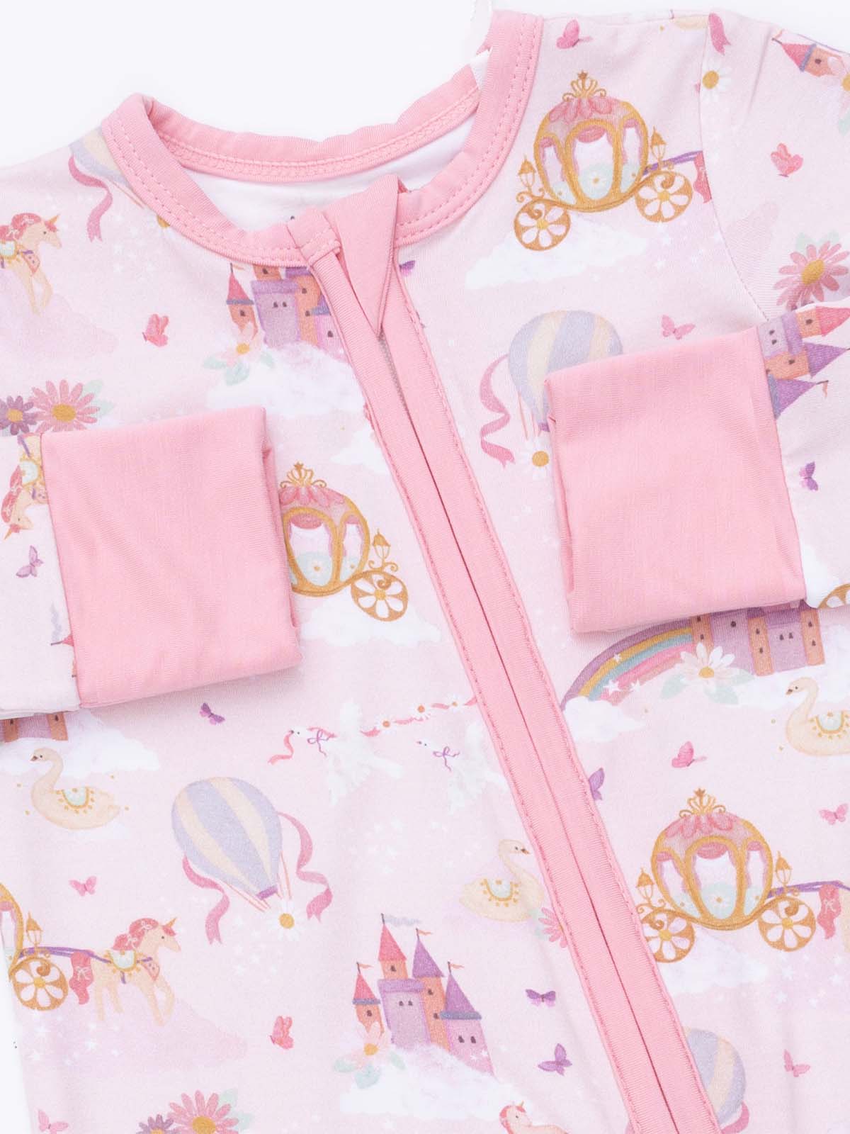 2-Way Zip Romper, Princess Unicorns and Castles