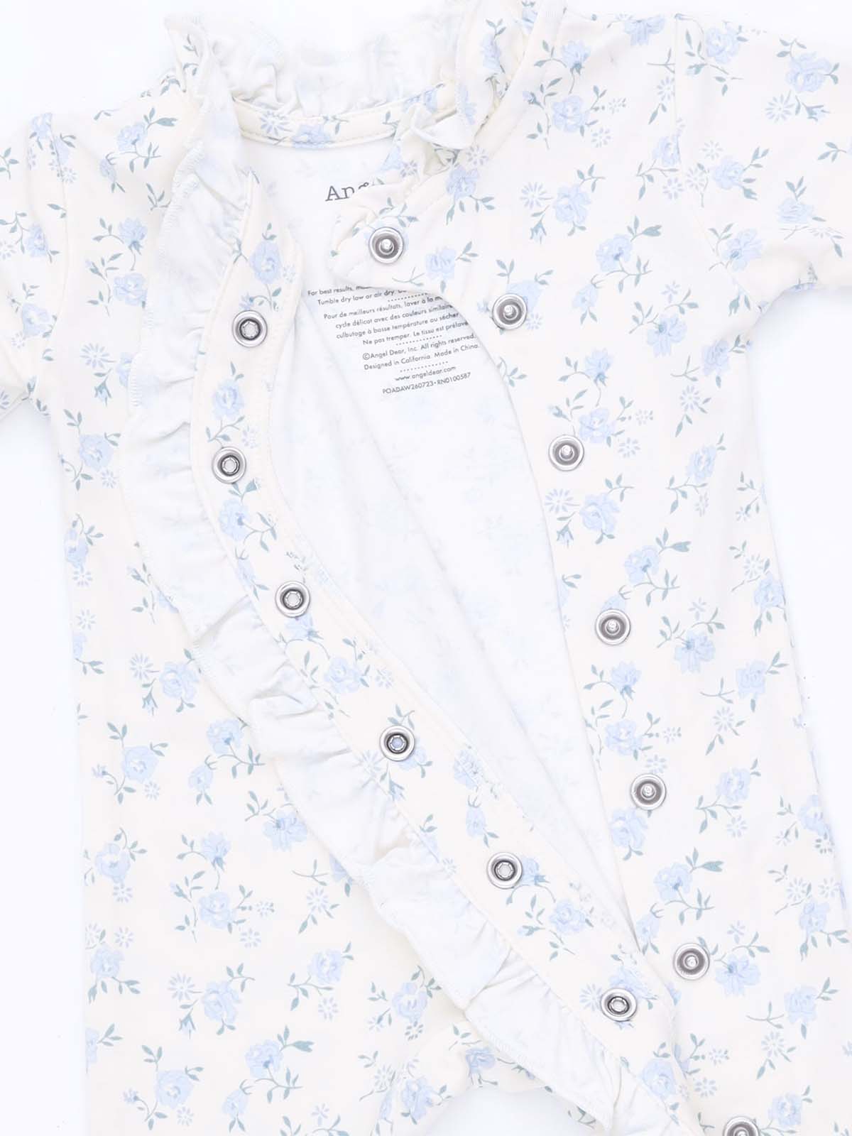 Kimono Ruffle Snap Footie, Rose Briar