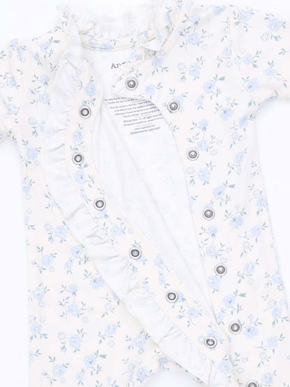 Kimono Ruffle Snap Footie, Rose Briar