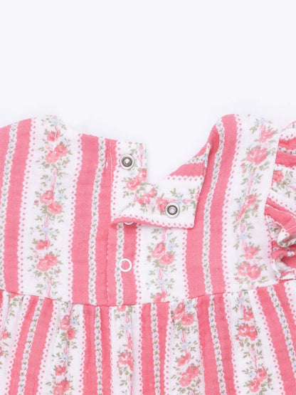 Ruffle Sleeve Romper, Suzie Floral Stripe