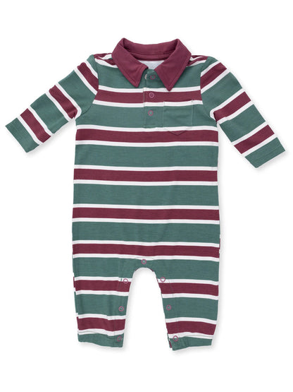 Polo Romper, Rugby Stripe