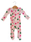 Organic Waffle 2-Way Zip Ruffle Footie, Pink Clover