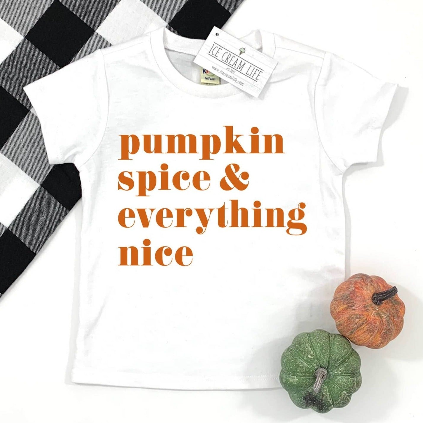 Pumpkin Spice Kid's Graphic Tee, White