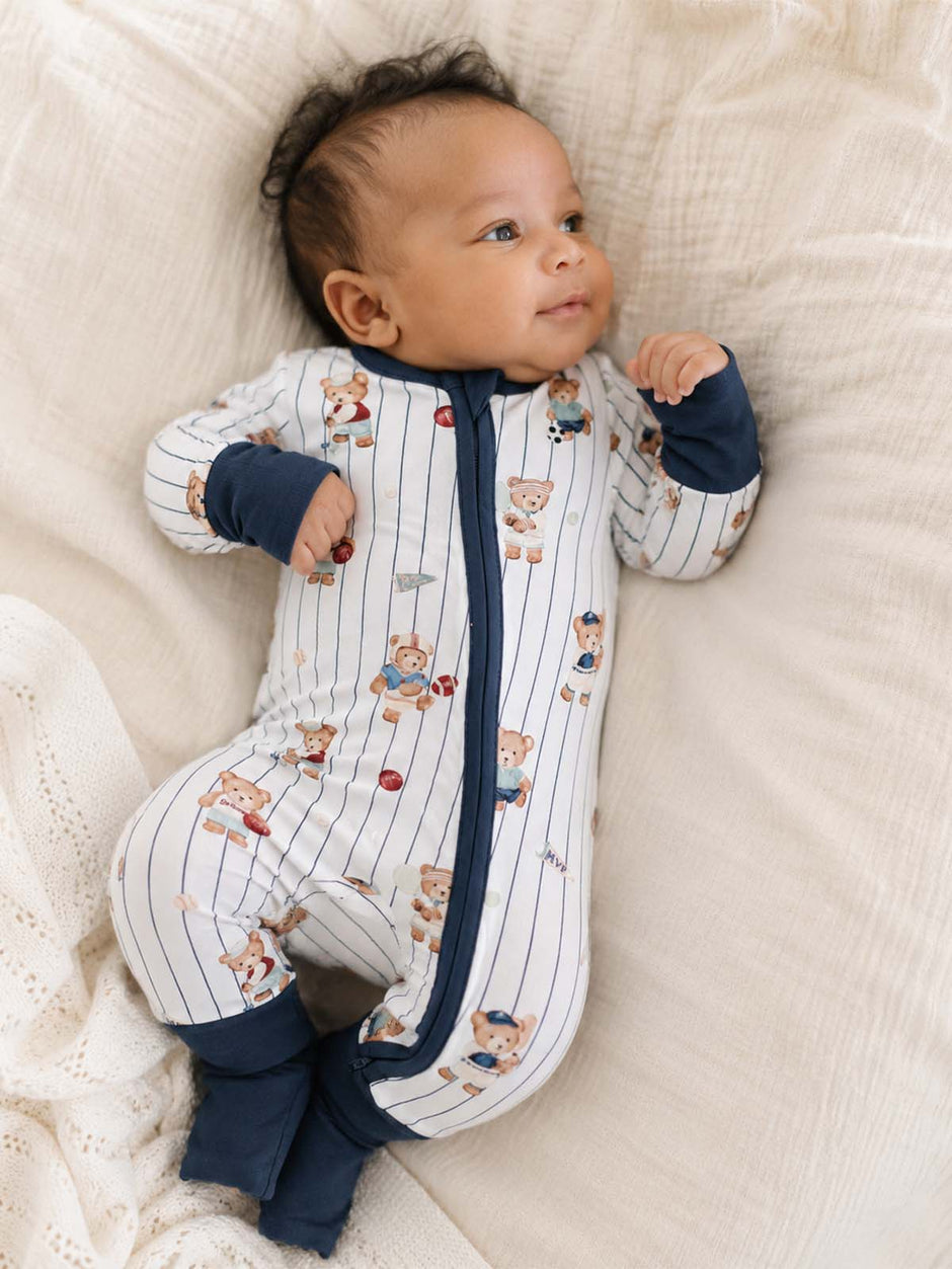 2-Way Zip Romper, Mixed Sports Bears