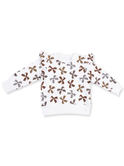 Ruffle Sweatshirt, Leopard