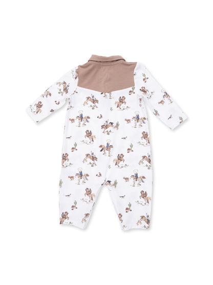 Long Sleeve Cowboy Romper, Horse Wrangler