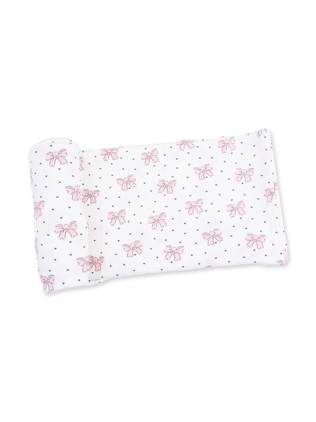 Ribbed Stretch Swaddle, Bows and Hearts