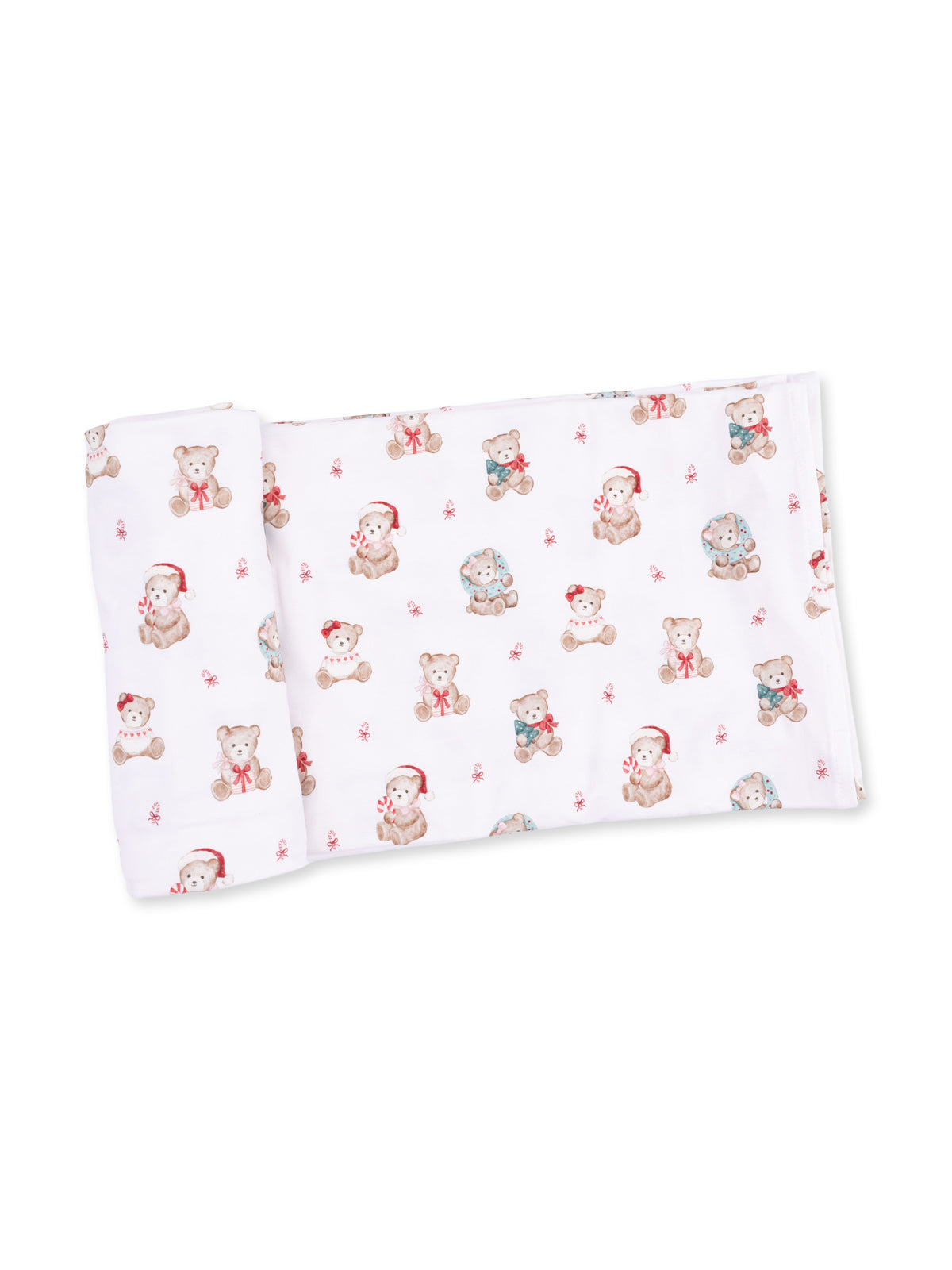Stretch Swaddle, Christmas Teddy Bears Pink
