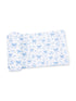 Ribbed Stretch Swaddle, Blue Bows and Flowers