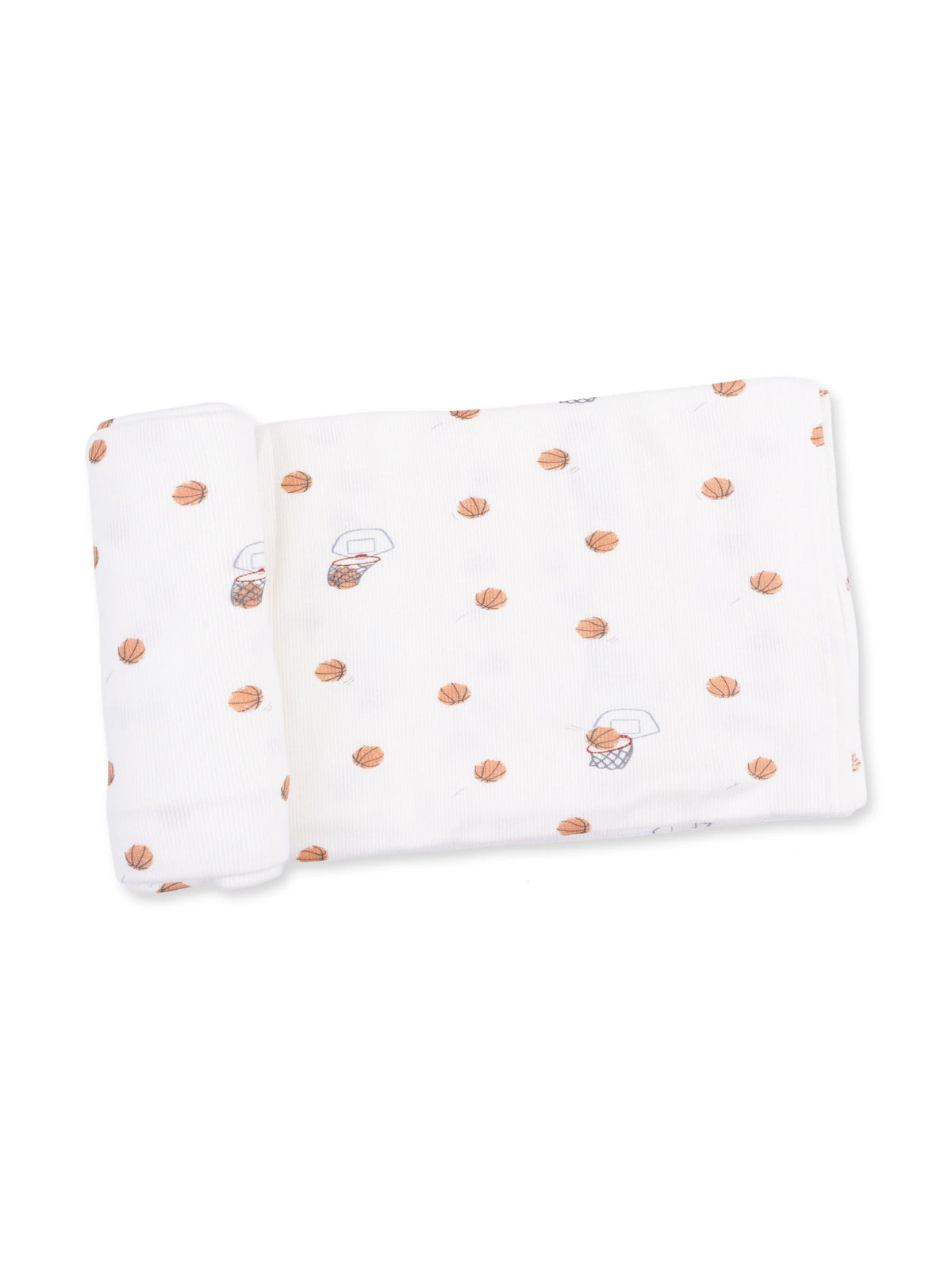 Ribbed Stretch Swaddle, Mini Basketballs